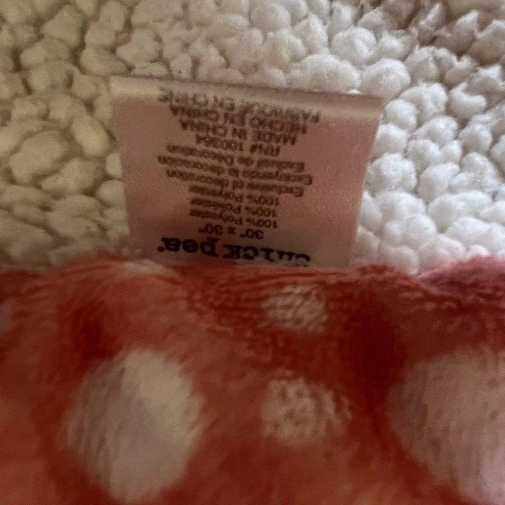 Chick Pea Plush‎ Ribbed Pink Caterpillar Baby Girl Blanket Sherpa Polka Dot Edge